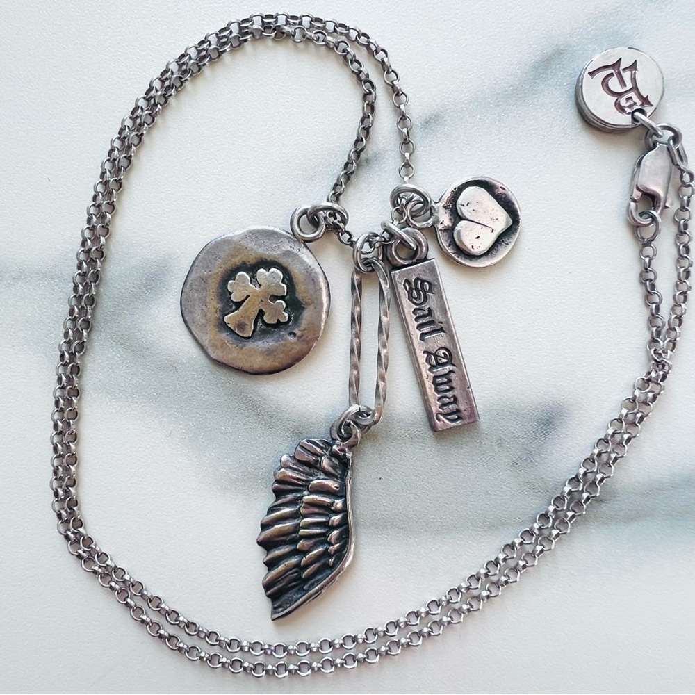 Marvelous RARE Retired Bloodline Design Charm Necklace .925 Sterling Silver - Picture 14 of 14